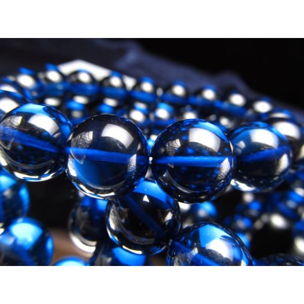 5A サファイアブルーアンバー ブレスレット 約6mm×32珠前後 発色美しいリトアニアアンバー 極...