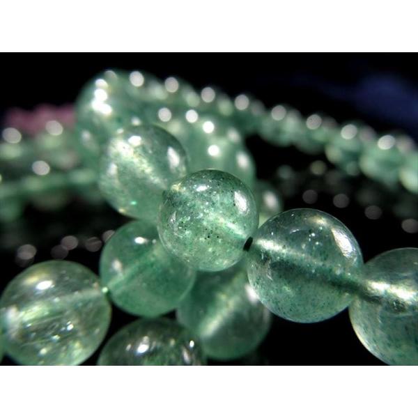 AA グリーンアベンチュリン ブレスレット 8mm-8.5mm×23珠前後 透明感あるやさしいグリー...