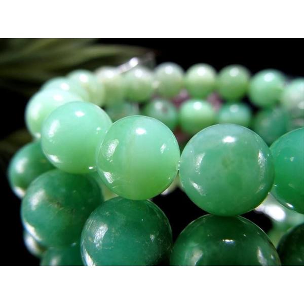 色とりどり AA ナチュラルクリソプレーズ 緑玉髄 ブレスレット 8mm-8.5mm×23珠前後 ミ...