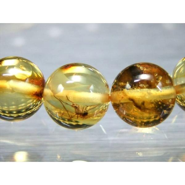 ハッキリ虫入り 5A 虫入りアンバー 天然虫入り琥珀 ブレスレット 8.5mm-9mm×22珠 4千...