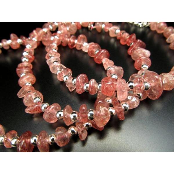 ピンクエピドート・シスト マンガノエピドート・シスト さざれ ワイヤーデザインブレスレット Silv...