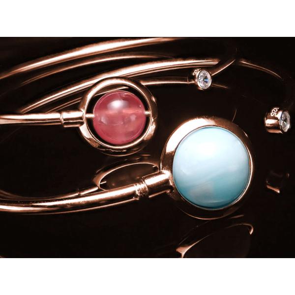 ピンクゴールド デザイン ブレスレット 10mmまでのビーズ石対応 自由な組み換えで自分だけの1品を...