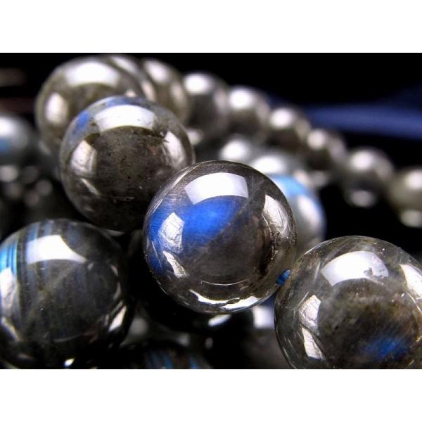 幻想的キャッツアイ効果 AA+ キャッツアイ・ブラックラブラドライト ブレスレット 12.5mm-1...