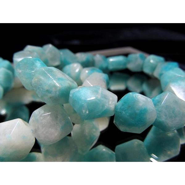 バランス良好タイプ アマゾナイトシリカ タンブルカット ブレスレット Mサイズ 幅約8.5mm-11...