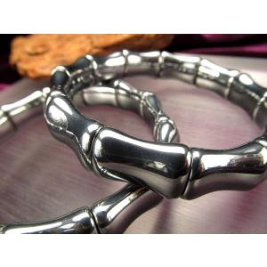 テラヘルツ鉱石 バングルブレスレット W=20mm×14珠肉厚 プレートカット