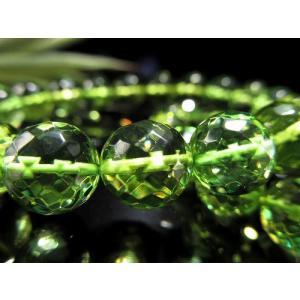 4A グリーンアンバー カットタイプ ブレスレット 約8.5mm×22珠前後