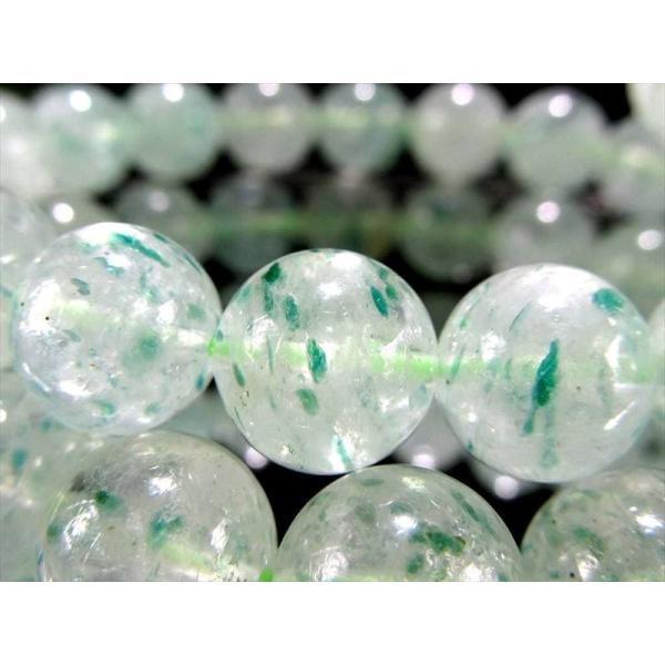 フックサイトインクォーツ ブレスレット 10.5mm-11mm×19珠前後 癒しのグリーンカラー お...