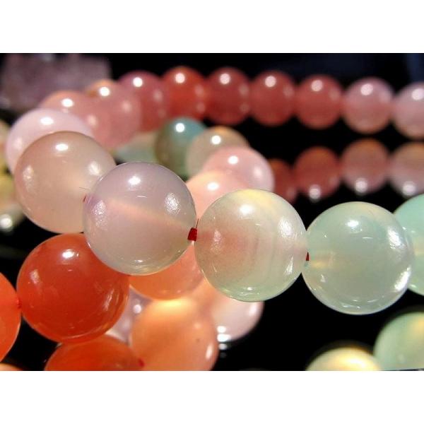 ソルトソースアゲート ブレスレット 9.5mm-10mm×20珠前後 女性に人気 パステルカラーグラ...