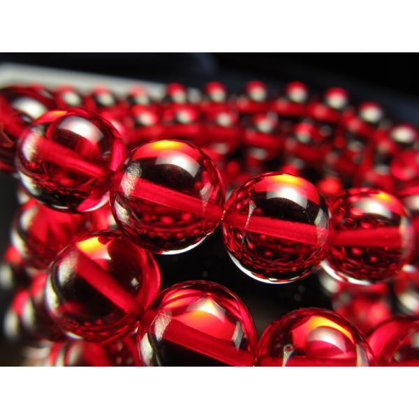 5A ルビーレッドアンバー ブレスレット 11mm×19珠前後 発色美しいリトアニアアンバー 希少入...
