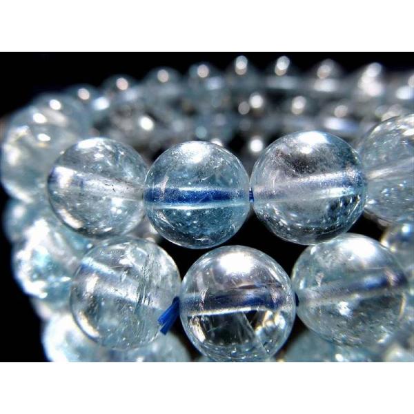 3A ブルートパーズ ブレスレット 8.5mm-9mm×23珠前後 爽やかなクリアブルー 綺麗なしゅ...