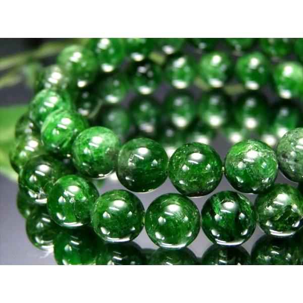 AA アグリゲート・クロムダイオプサイト ブレスレット 8mm-8.5mm×24珠前後 天然ダイオプ...