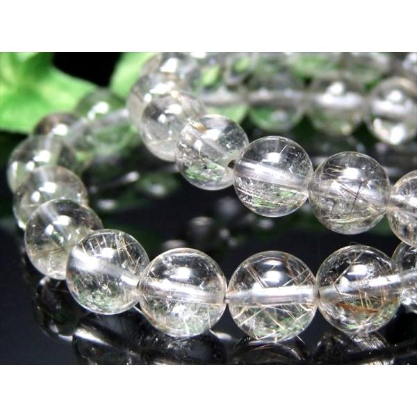 透明感抜群 シルバールチルクォーツ ブレスレット 7mm-7.5mm×26珠前後 繊細光沢 金運・ビ...