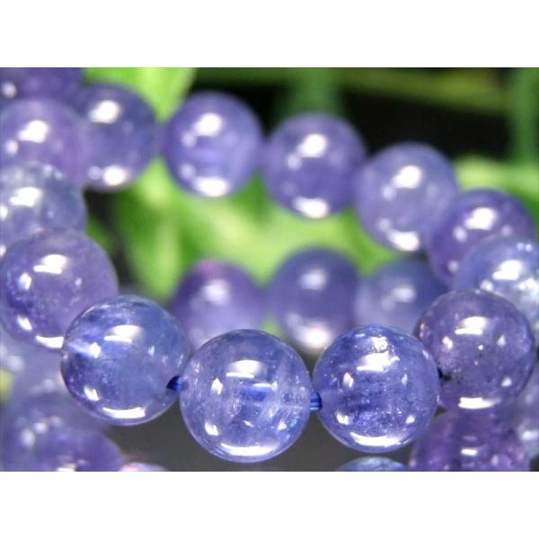 店頭展示中 5A タンザナイト ブルーゾイサイト ブレスレット 8mm-8.5mm×23珠 均一な濃...