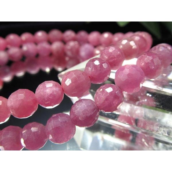 3A ルビー ミラーボールカット ブレスレット 5.5mm×32珠前後 キラキラ多面カット 落ち着き...