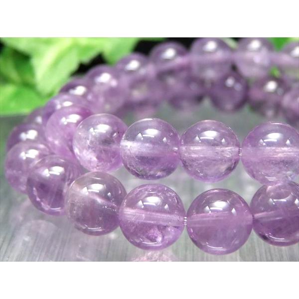ブレスレット ラベンダーアメジスト 爽やかな透明感 9.5mm-10mm×20珠前後 優しい発色のラ...