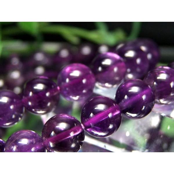 濃色パープル アメジスト ブレスレット 8mm-8.5mm×23珠前後 透明感あり 愛の守護石 ブラ...