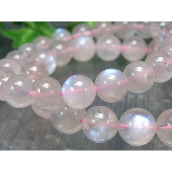 春の満月 ピンクムーンストーン ブレスレット 約9mm-9.5mm×21珠前後 柔らかく優しいピンク...