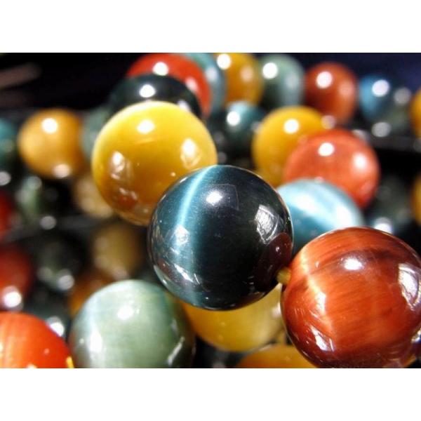 MIXタイガーアイ ブレスレット 8mm-8.5mm×23珠前後 鮮やかな発色 華やかMIXカラー ...
