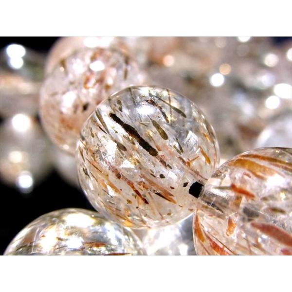 透明感抜群 フォリエーテッド ・ マイカ インクォーツ ブレスレット 10.5mm-11mm×19珠...
