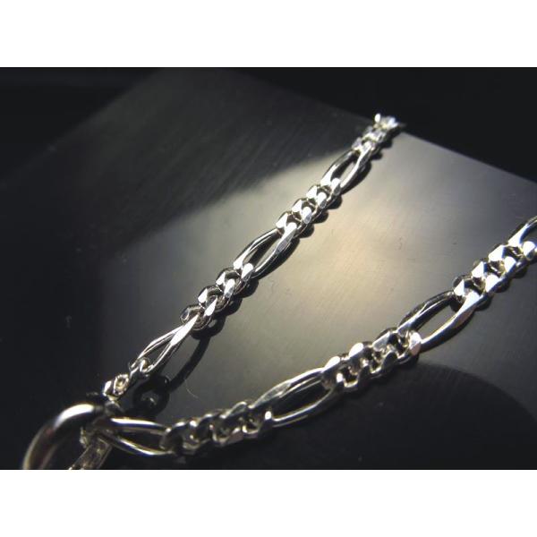 50cm 6面カットフィガロチェーン Silver925 幅約3.2mm 金具最大幅約3.1mm ペ...