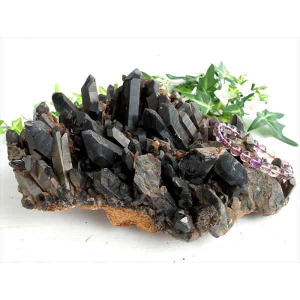 圧倒的支持 天然 黒水晶 モリオン クラスター原石 重さ1739g 最強の魔除け・邪気払いの石 大自...