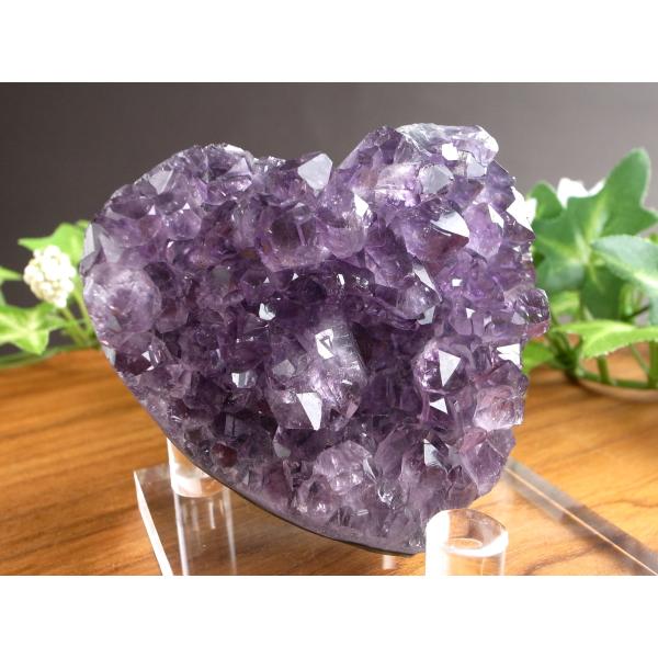 5A アメジスト ハート型クラスター 重さ約167g 極上美麗パープル&amp;美結晶 愛の守護石 紫水晶 ...