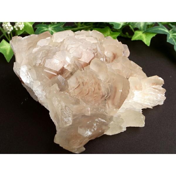 初入荷 可愛らしい茸のような結晶 カルサイト 方解石 クラスター 最大幅113mm 重さ410g 艶...