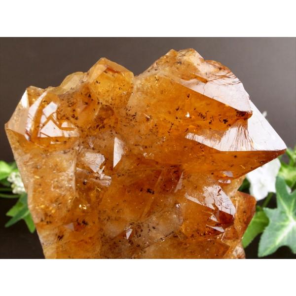特濃ブランデーカラー シトリン クラスター 原石 スタンド型 高さ 113mm 重さ 677g 商売...