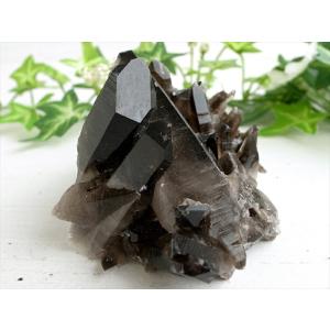待望の再入荷 アーカンソー 州 産 モリオン 結晶 クラスター 最大幅約75mm 重さ105g 最強の魔除け・邪気払いの石 1点物 艶々極上 黒水晶 アーカンソー 州 産