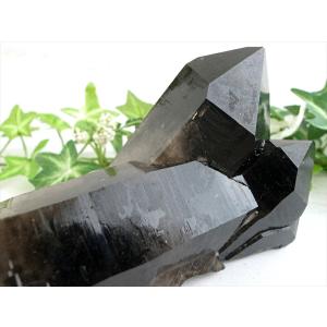 待望の再入荷 アーカンソー 州 産 モリオン 結晶 クラスター 最大幅約142mm 重さ397g 最強の魔除け 邪気払いの石 1点物 艶々極上 黒水晶 アーカンソー 州 産