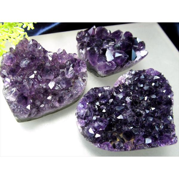 5A アメジスト ハート型クラスター 1個売り 重さ約40g-60g 極上美麗パープル&amp;美結晶 愛の...