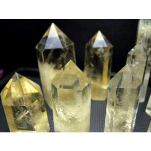 手ごろな小さめサイズ 超透明 シトリン黄水晶ポイント シトリン六角柱ポイント 重さ 120-130g ブラジル産