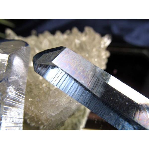 数量限定入荷 極上 アクアオーラクォーツ 単結晶ポイント 原石 約6g-8g 1個売り ギャランティ...