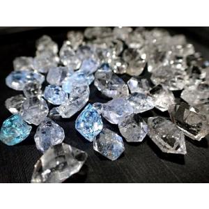 ハーキマーダイヤモンド ビーズ（5粒）穴あり 水晶 ダブルポイント 両