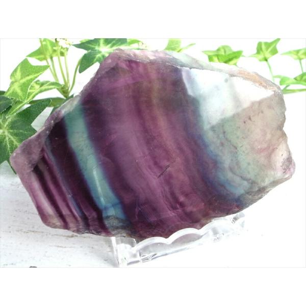 5A マルチカラーフローライト 蛍石 プレート原石 台座付 幅約99mm 重さ約150g 天才の石 ...