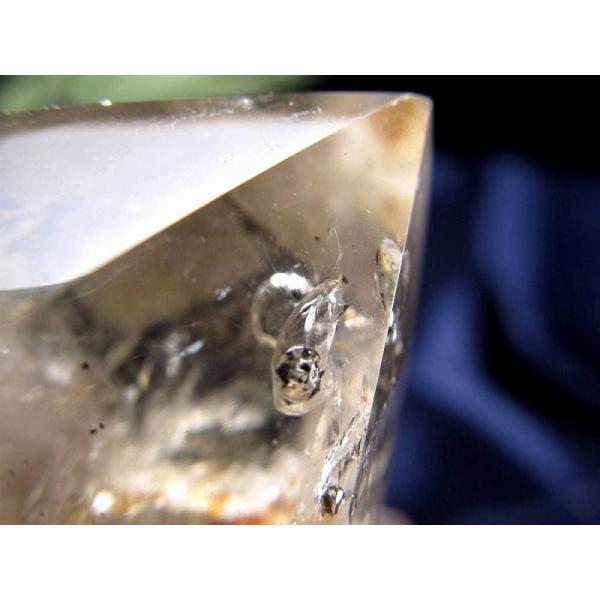 太古の水入り虹入り 水入り エレスチャル水晶 原石 最大幅約50mm 約33.9g 水入り水晶 最強...