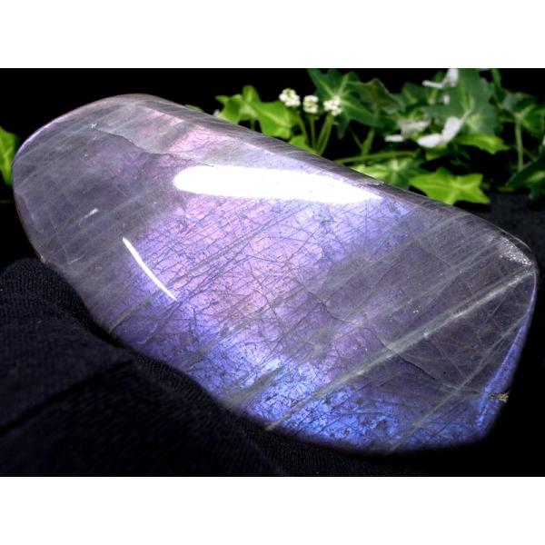 激レア パープルシラー パープルシラー ラブラドライト 磨き原石 最大幅 127mm 重さ 577g...