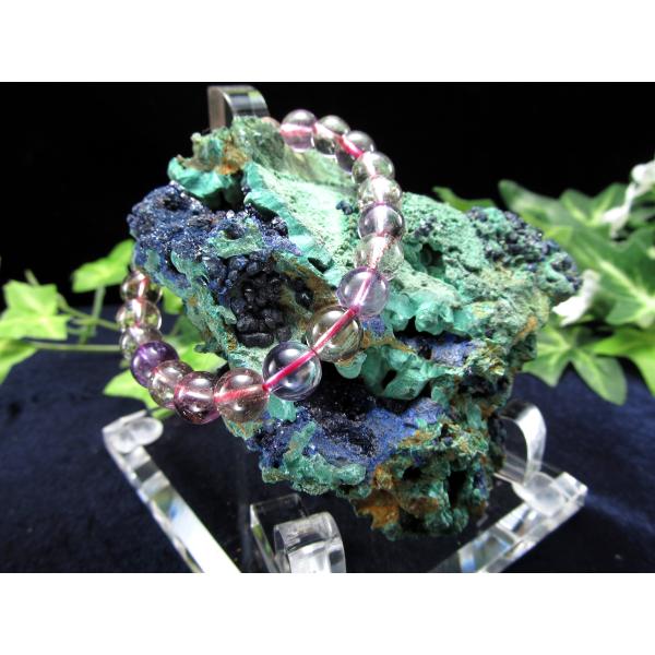 深く濃いブルーのアズライト アズライトマラカイト (アズロマラカイト)原石 専用アクリル台座付き 最...