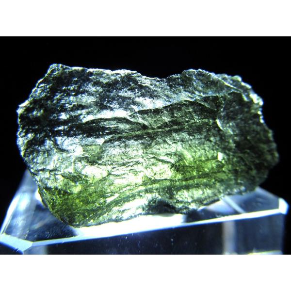 超希少 モルダバイト 原石 ルースケース付き 幅 27mm×17mm 重さ 2.0g 超透明 隕石の...