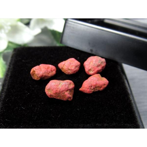 希少 国産原石 現品の10個 辰砂 原石 1個売り 約0.4g-0.6g ルースケース付き 深紅の竜...