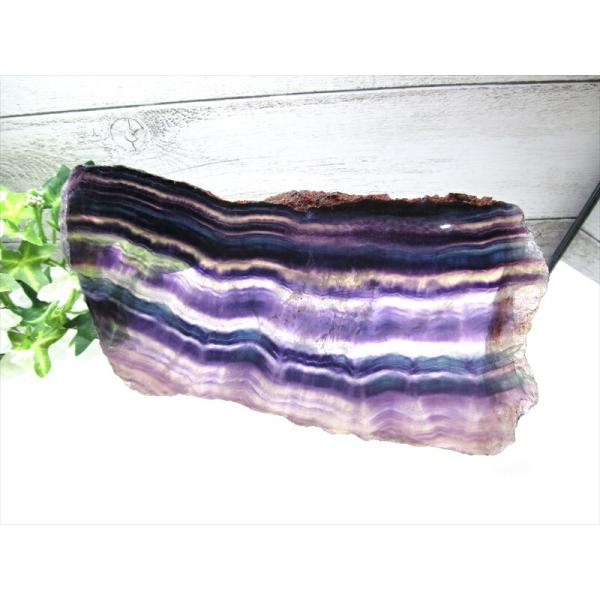 5A 層状マルチカラーフローライト 蛍石 プレート原石 幅約204mm 重さ約565g 天才の石 イ...