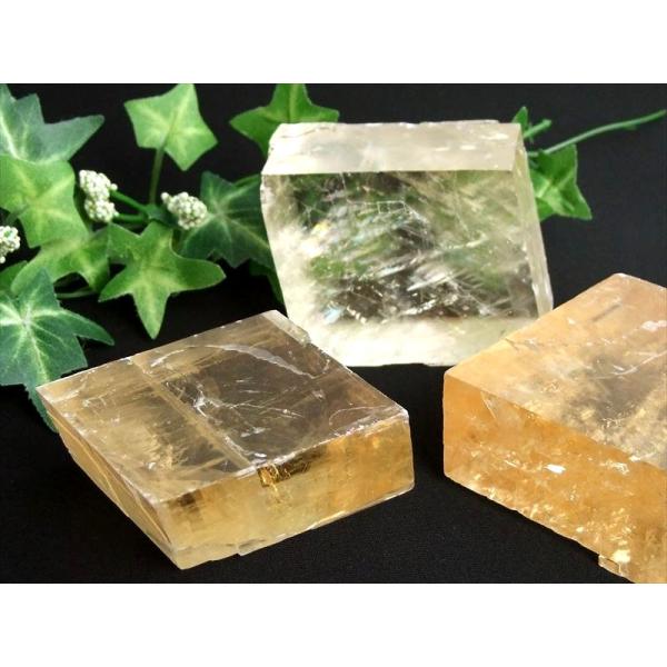 オプティカル カルサイト ゴールデン カルサイト 結晶ブロック 原石 1個売り 約180g-210g...
