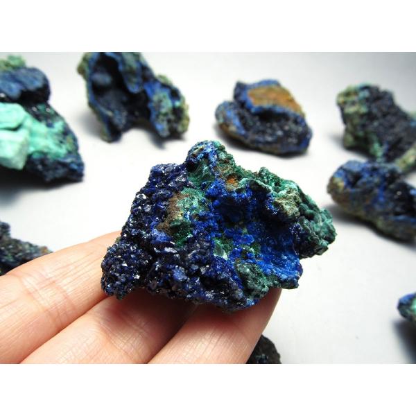 濃厚発色 アズライトマラカイト (アズロマラカイト)原石 重さ 約180g-195g キラキラ光沢結...