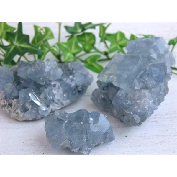 極上アイスブルー 5A セレスタイト クラスター 原石 1個売り 300g-350g キラキラ輝く美...