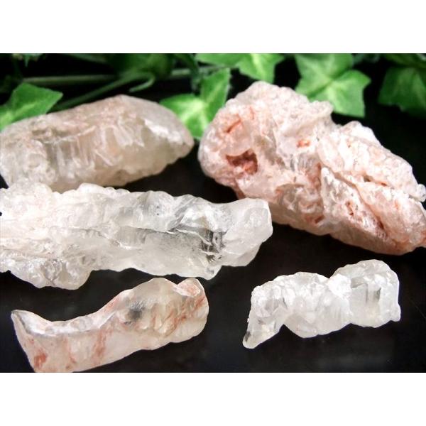 希少なピンク アイスクリスタル エッチドクォーツ 結晶 原石 約100gセット 6-12個入り 大自...