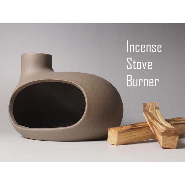 モダンセラミック インセンスバーナー 卓上暖炉型 横幅約12cm 高さ約9.5cm 奥行約11.5c...