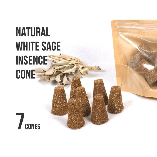 コーンタイプ カリフォルニア産 ホワイトセージ インセンスコーン (三角香 ) 高さ約4cm 1袋に...