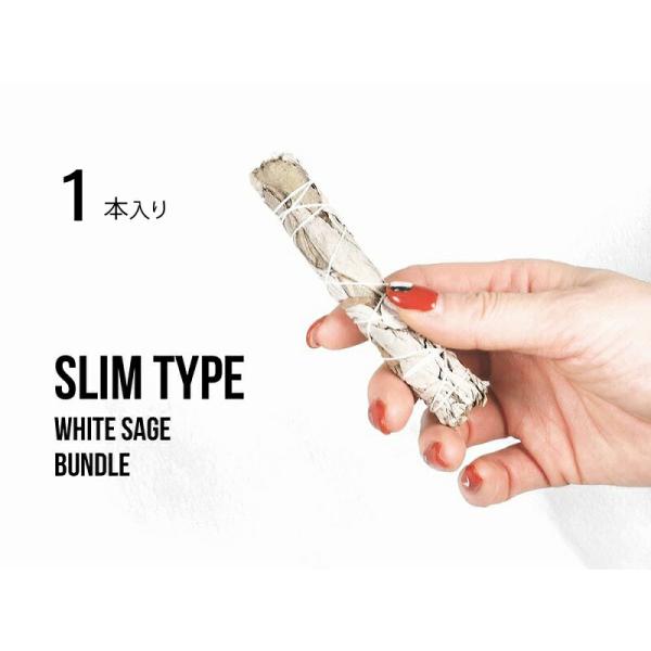 メール便可能 スリムタイプ ホワイトセージ バンドル 1本売り 長さ約10-11cm 太さ約1.5-...