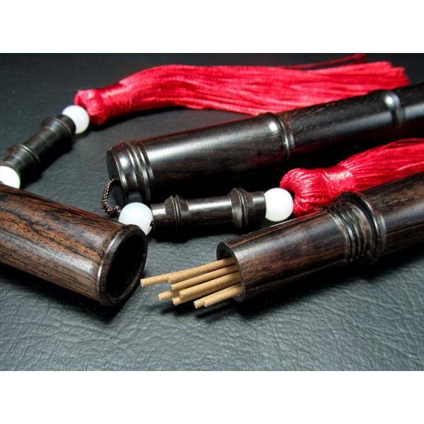 紫檀木のお香立て お香ボックス 竹デザイン禅シリーズEタイプ 黒檀竹節 パワーストーン 天然石