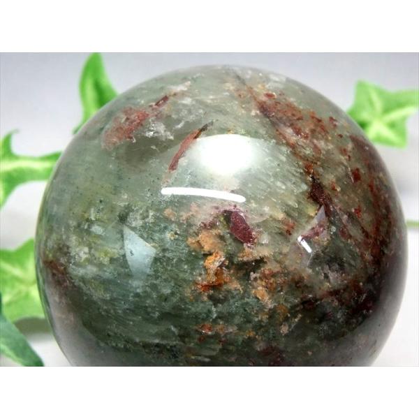 虹入り 3A 龍神 ファントムガーデンクォーツ 丸玉 台座付き 直径約68mm 重さ478g ガーデ...